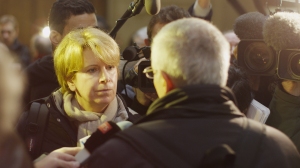 First interviews, as the Gauthiers arrive in court for the first day of the trial, February 2014